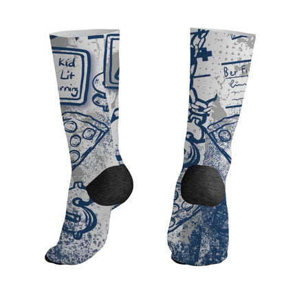 AJ 12 French Blue.NastyJamz Socks Match.BER Toy Box 3D