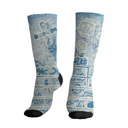 Denim-Worn-Blue-4s-NastyJamz-Socks-Match-No-Stock-Emotion-3D-All-Over-Print