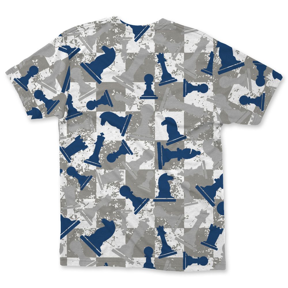 French-Blue-12s-NastyJamz-T-Shirt-Match-Pattern-Chess-All-Over-Print