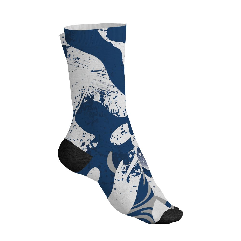 AJ 12 French Blue.NastyJamz Socks Match.Pattern Be Happy 3D