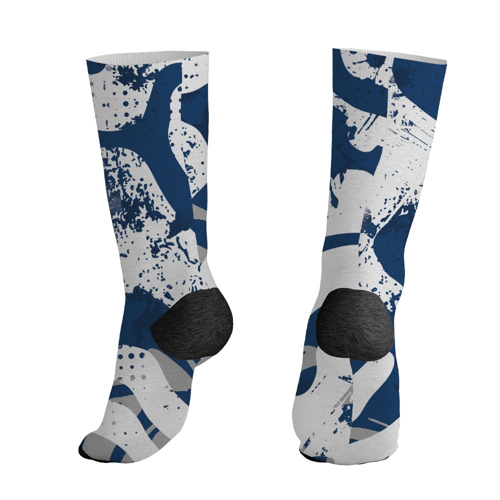 AJ 12 French Blue.NastyJamz Socks Match.Pattern Be Happy 3D