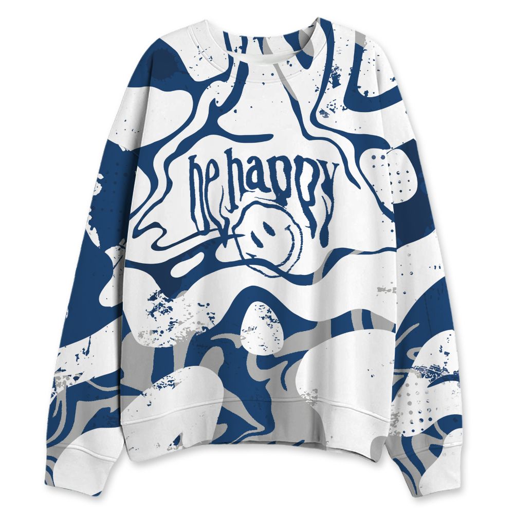 French-Blue-12s-NastyJamz-Sweatshirt-Match-Pattern-Be-Happy-All-Over-Print