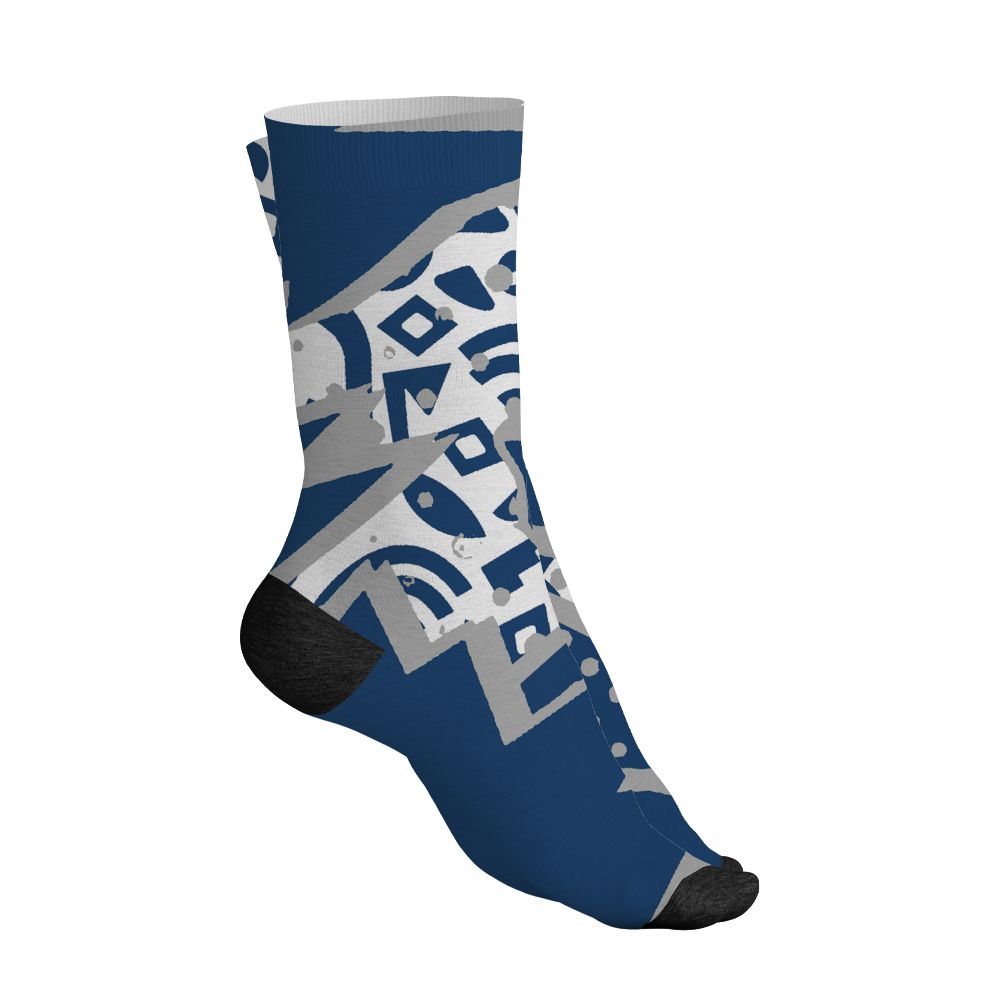 AJ 12 French Blue.NastyJamz Socks Match.Pattern Geometric 3D
