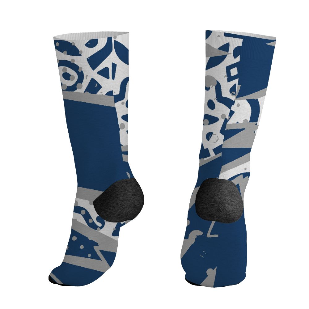 AJ 12 French Blue.NastyJamz Socks Match.Pattern Geometric 3D