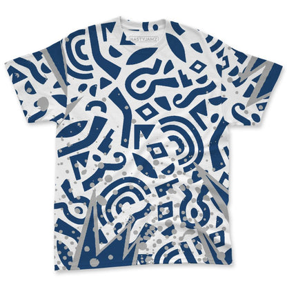 French-Blue-12s-NastyJamz-T-Shirt-Match-Pattern-Geometric-All-Over-Print
