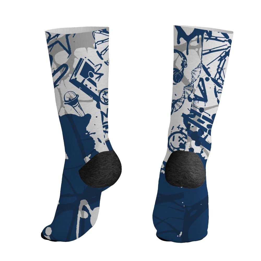 AJ 12 French Blue.NastyJamz Socks Match.Pattern Dna Graffiti 3D