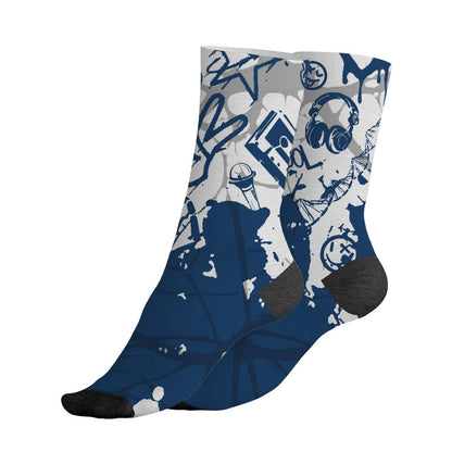 AJ 12 French Blue.NastyJamz Socks Match.Pattern Dna Graffiti 3D