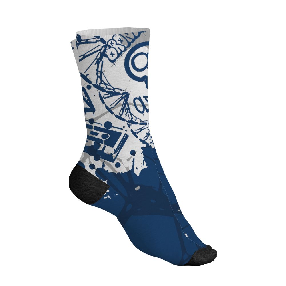 AJ 12 French Blue.NastyJamz Socks Match.Pattern Dna Graffiti 3D