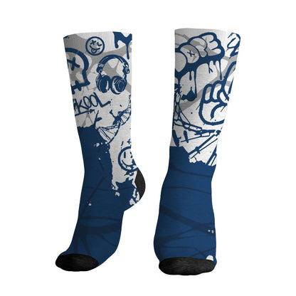AJ 12 French Blue.NastyJamz Socks Match.Pattern Dna Graffiti 3D