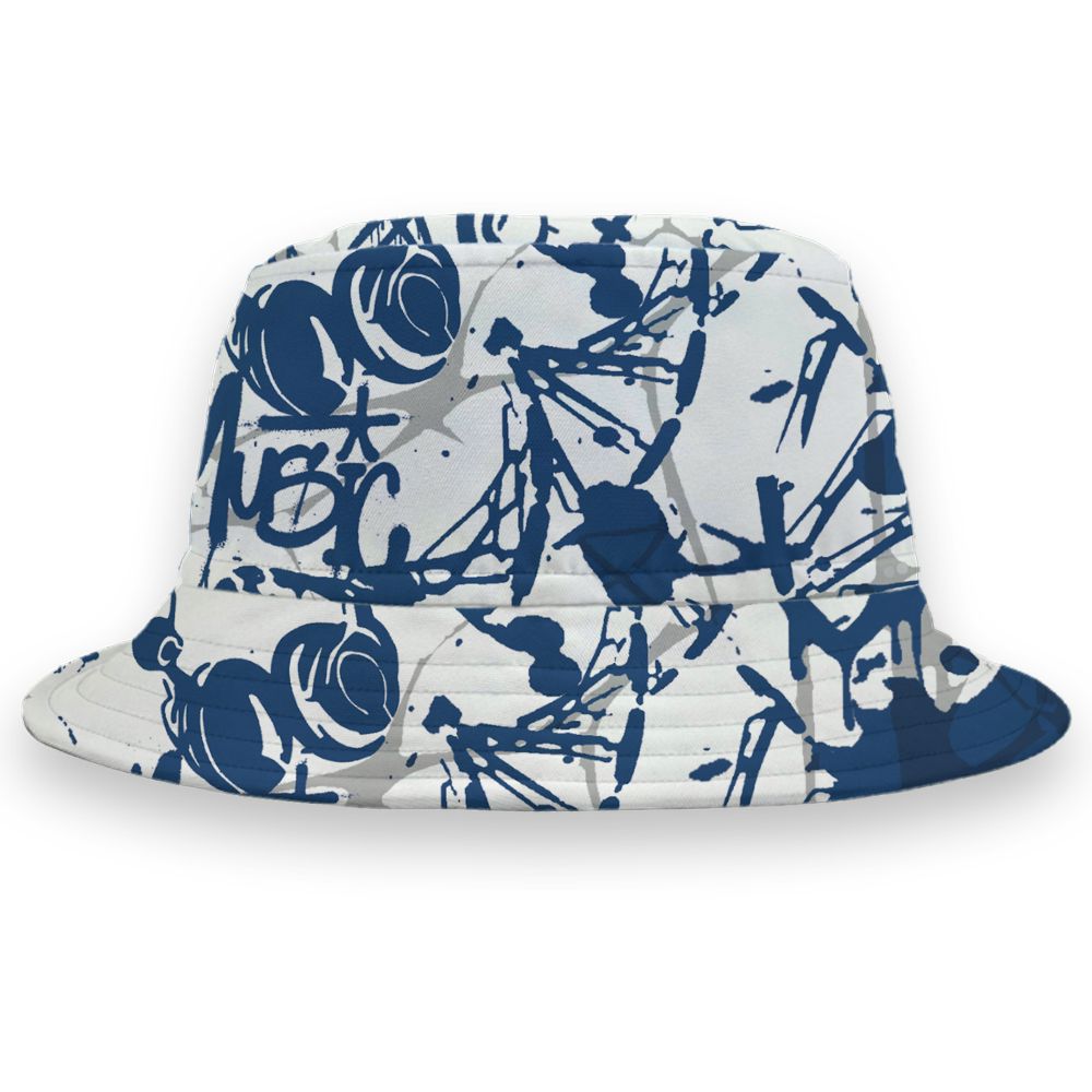 French-Blue-12s-NastyJamz-Bucket-Hat-Match-Pattern-Dna-Graffiti-All-Over-Print