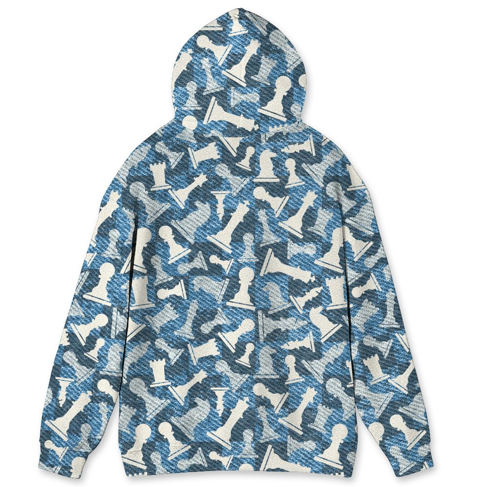 Denim-Worn-Blue-4s-NastyJamz-Hoodie-Match-Pattern-Chess-3D-All-Over-Print