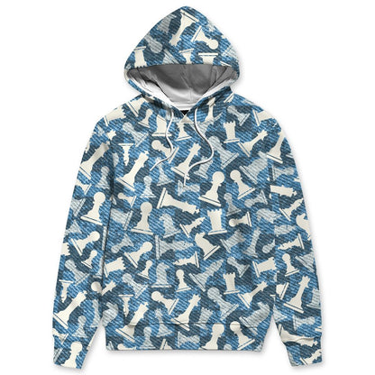 Denim-Worn-Blue-4s-NastyJamz-Hoodie-Match-Pattern-Chess-3D-All-Over-Print