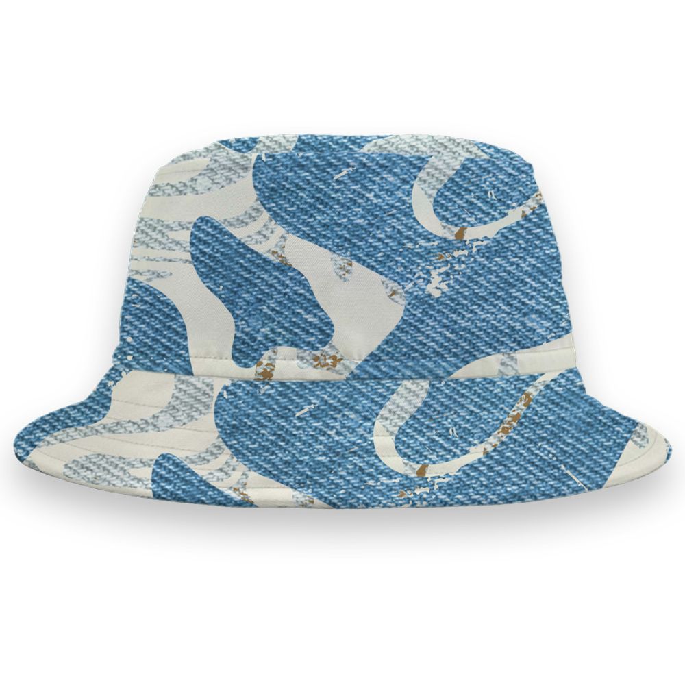 Denim-Worn-Blue-4s-NastyJamz-Bucket-Hat-Match-Pattern-Be-Happy-All-Over-Print