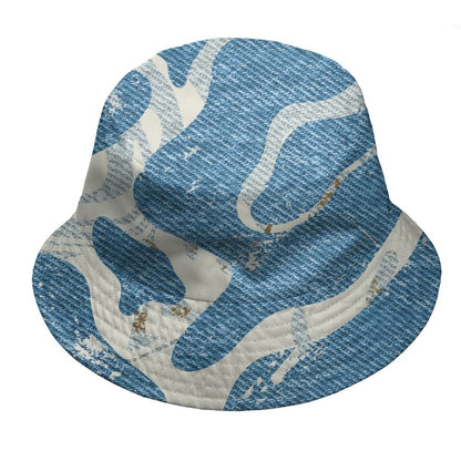 Denim-Worn-Blue-4s-NastyJamz-Bucket-Hat-Match-Pattern-Be-Happy-All-Over-Print
