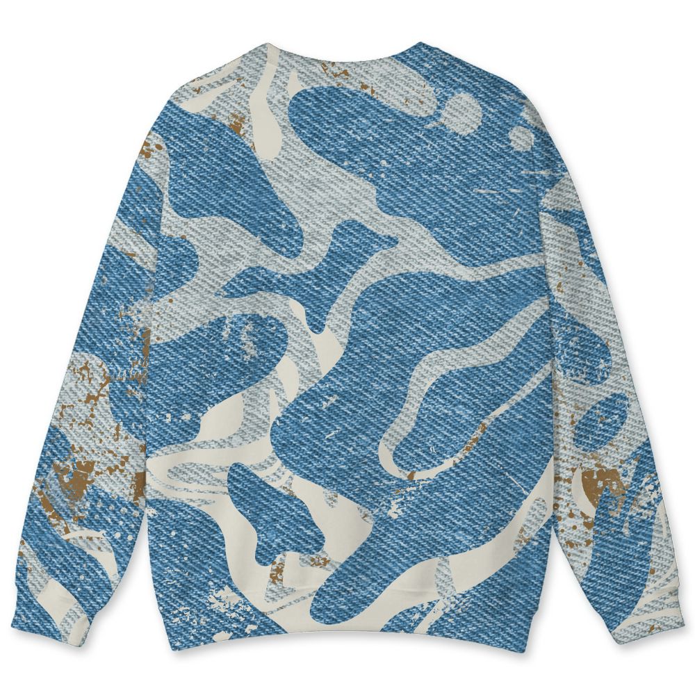 Denim-Worn-Blue-4s-NastyJamz-Sweatshirt-Match-Pattern-Be-Happy-3D-All-Over-Print