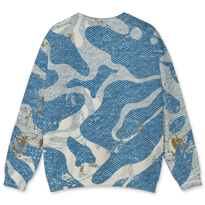 Denim-Worn-Blue-4s-NastyJamz-Sweatshirt-Match-Pattern-Be-Happy-3D-All-Over-Print