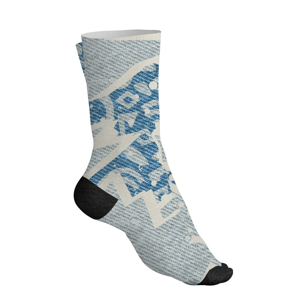 Denim-Worn-Blue-4s-NastyJamz-Socks-Match-Pattern-Geometric-3D-All-Over-Print