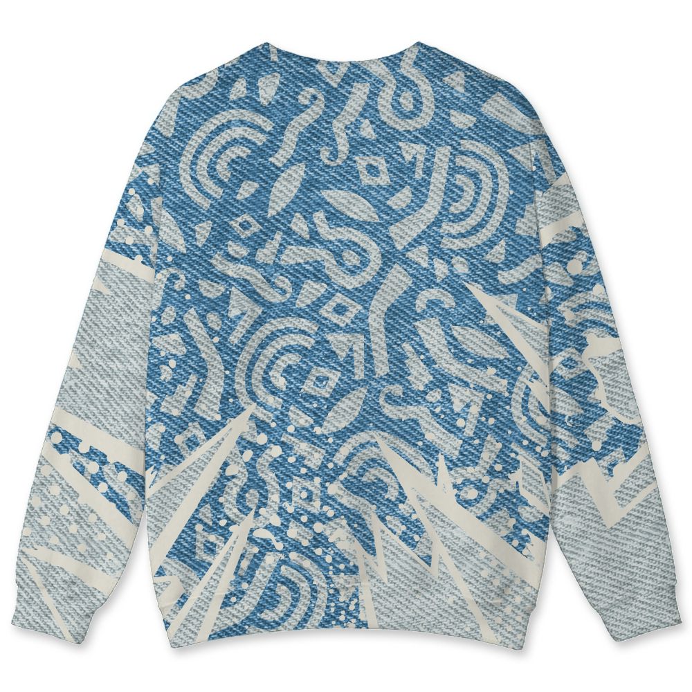 Denim-Worn-Blue-4s-NastyJamz-Sweatshirt-Match-Pattern-Geometric-3D-All-Over-Print