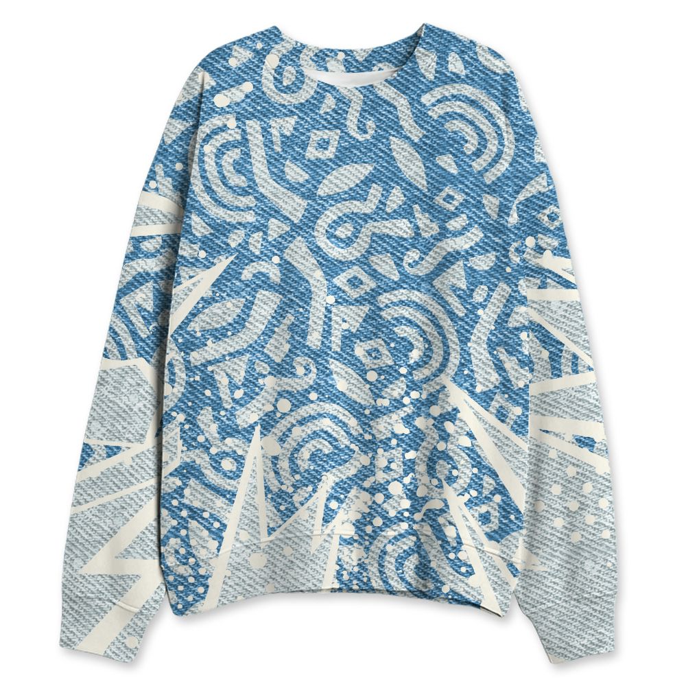 Denim-Worn-Blue-4s-NastyJamz-Sweatshirt-Match-Pattern-Geometric-3D-All-Over-Print