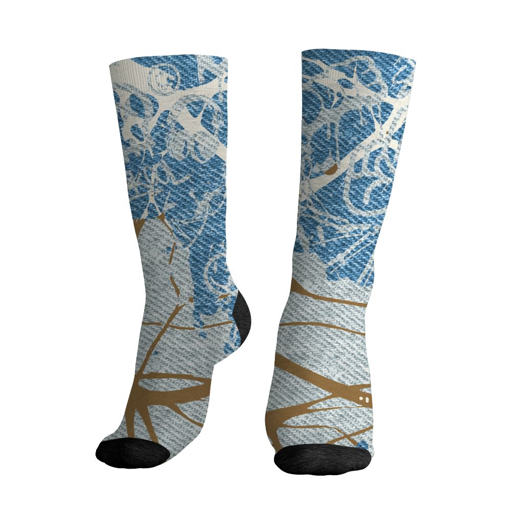 Denim-Worn-Blue-4s-NastyJamz-Socks-Match-Pattern-DNA-Graffiti-3D-All-Over-Print