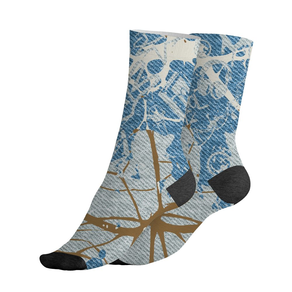 Denim-Worn-Blue-4s-NastyJamz-Socks-Match-Pattern-DNA-Graffiti-3D-All-Over-Print