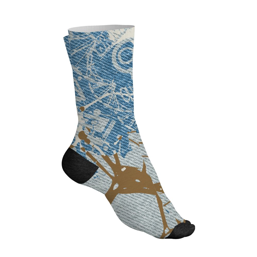 Denim-Worn-Blue-4s-NastyJamz-Socks-Match-Pattern-DNA-Graffiti-3D-All-Over-Print