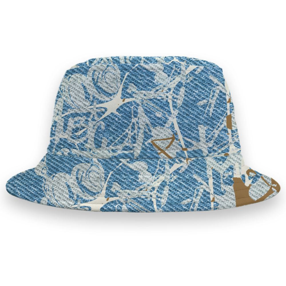 Denim-Worn-Blue-4s-NastyJamz-Bucket-Hat-Match-Pattern-DNA-Graffiti-All-Over-Print