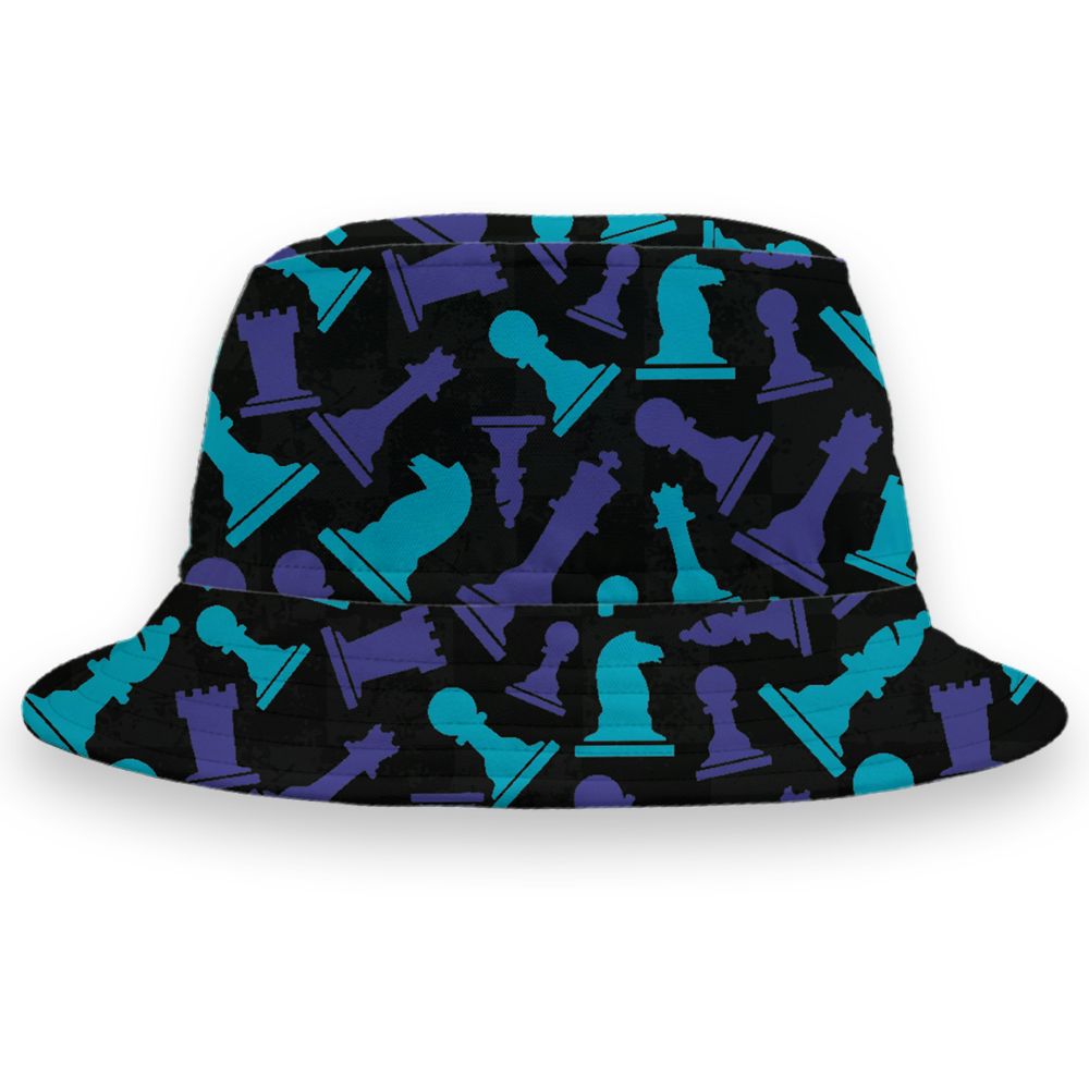 Aqua-8s-NastyJamz-Bucket-Hat-Match-Pattern-Chess-All-Over-Print