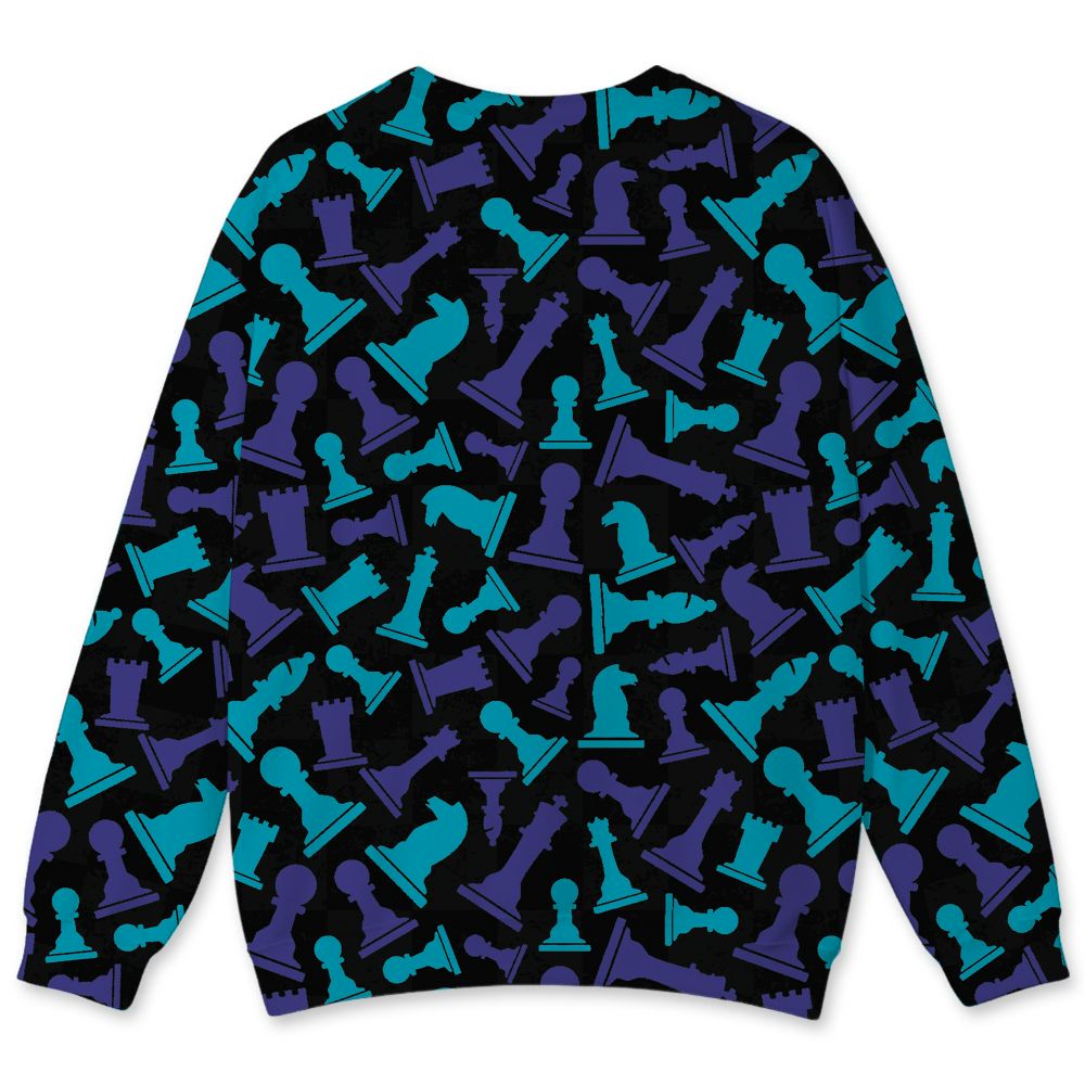 Aqua-8s-NastyJamz-Sweatshirt-Match-Pattern-Chess-3D-All-Over-Print