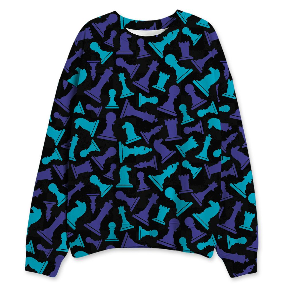 Aqua-8s-NastyJamz-Sweatshirt-Match-Pattern-Chess-3D-All-Over-Print