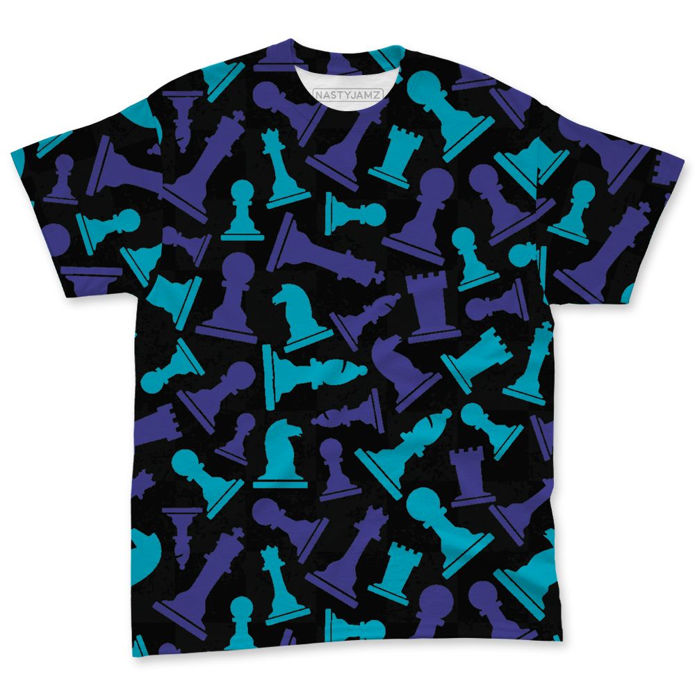 Aqua-8s-NastyJamz-T-Shirt-Match-Pattern-Chess-3D-All-Over-Print