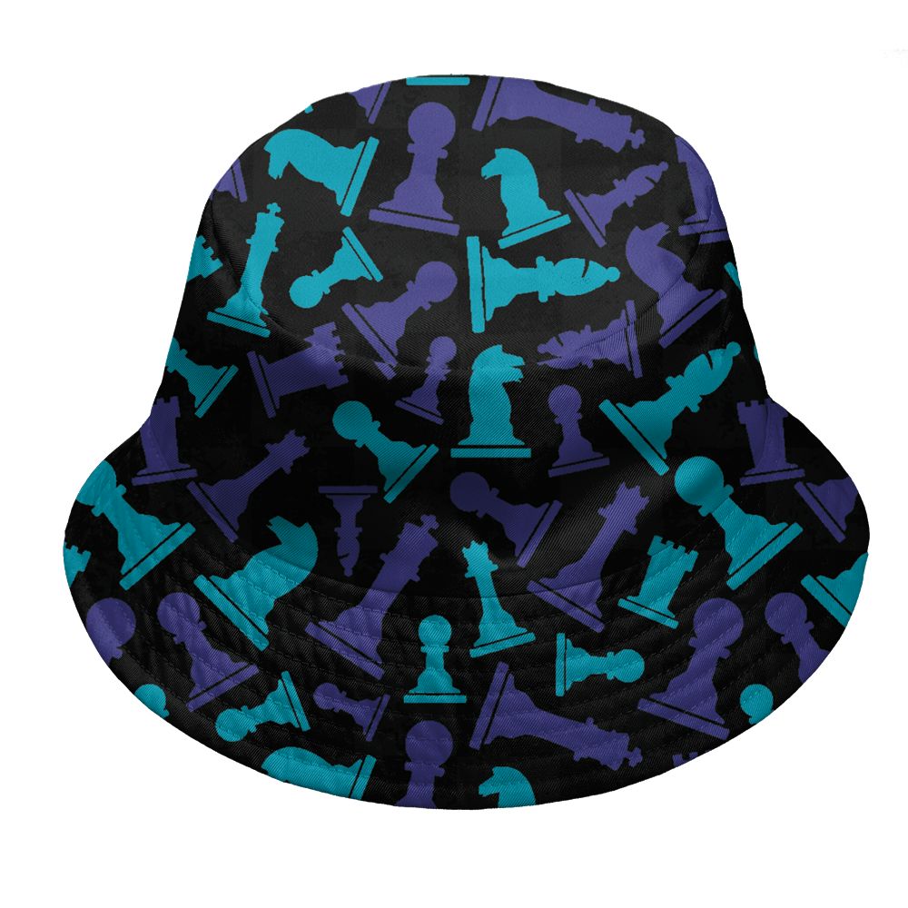 Aqua-8s-NastyJamz-Bucket-Hat-Match-Pattern-Chess-All-Over-Print