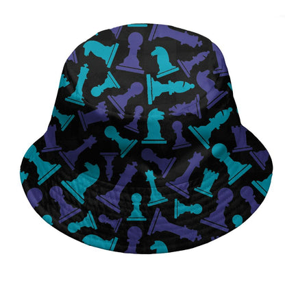 Aqua-8s-NastyJamz-Bucket-Hat-Match-Pattern-Chess-All-Over-Print