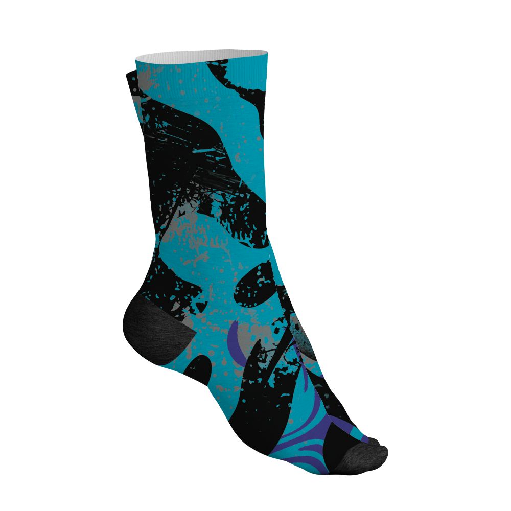Aqua-8s-NastyJamz-Socks-Match-Pattern-Be-Happy-3D-All-Over-Print