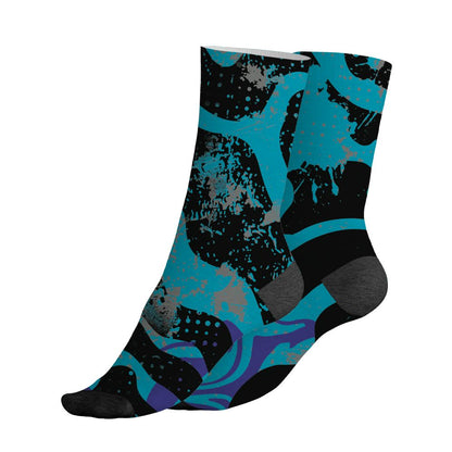 Aqua-8s-NastyJamz-Socks-Match-Pattern-Be-Happy-3D-All-Over-Print