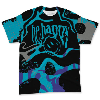 Aqua-8s-NastyJamz-T-Shirt-Match-Pattern-Be-Happy-3D-All-Over-Print