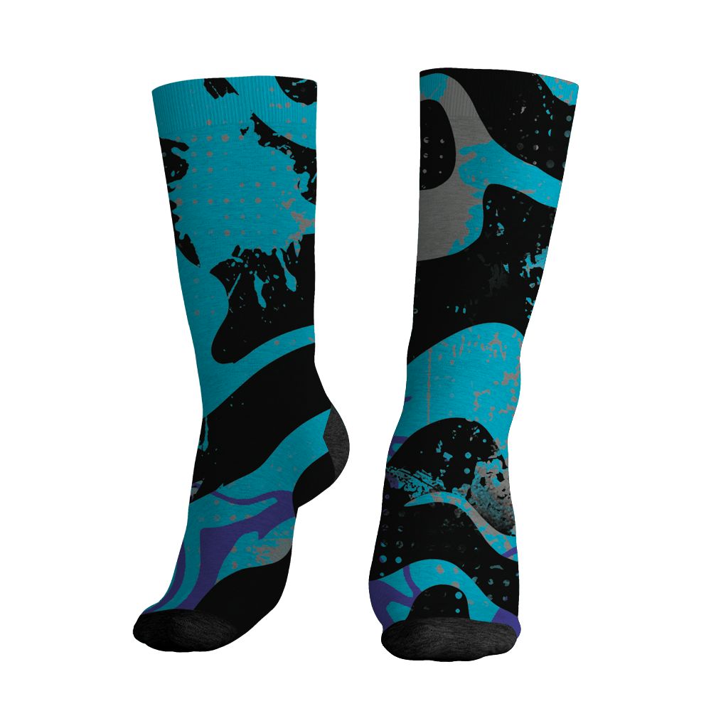 Aqua-8s-NastyJamz-Socks-Match-Pattern-Be-Happy-3D-All-Over-Print