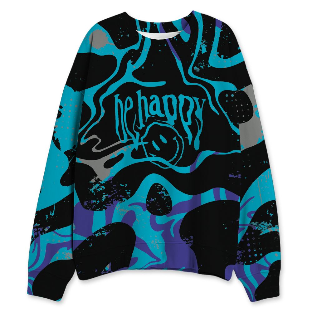 Aqua-8s-NastyJamz-Sweatshirt-Match-Pattern-Be-Happy-3D-All-Over-Print