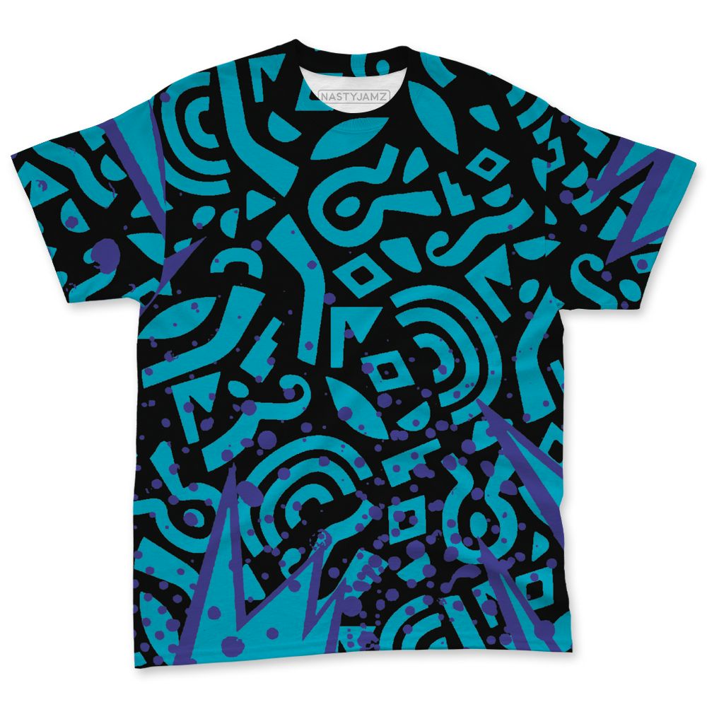 Aqua-8s-NastyJamz-T-Shirt-Match-Pattern-Geometric-3D-All-Over-Print