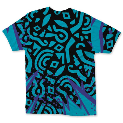 Aqua-8s-NastyJamz-T-Shirt-Match-Pattern-Geometric-3D-All-Over-Print