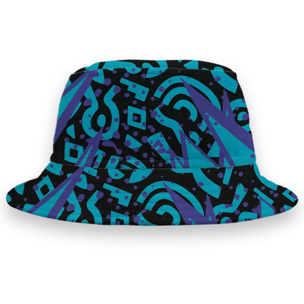 Aqua-8s-NastyJamz-Bucket-Hat-Match-Pattern-Geometric-All-Over-Print