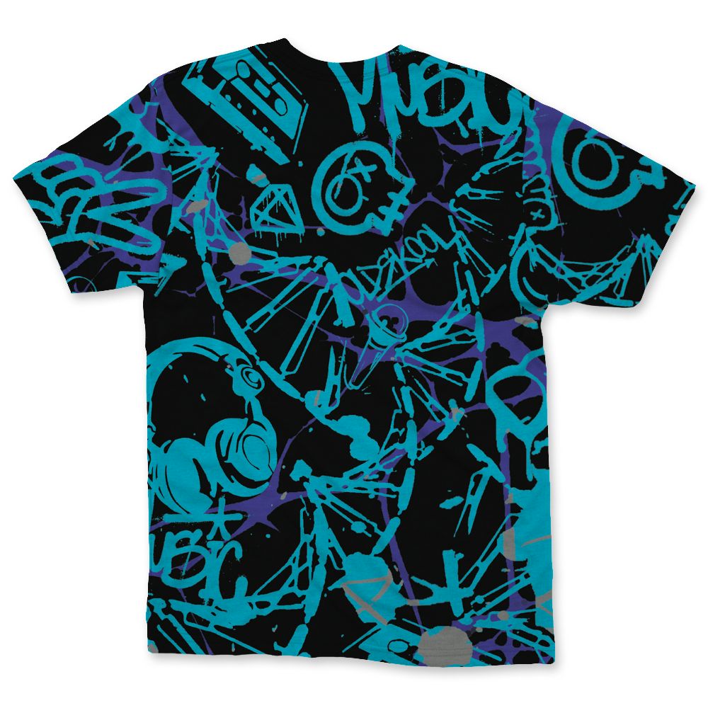 Aqua-8s-NastyJamz-T-Shirt-Match-Pattern-DNA-Graffiti-3D-All-Over-Print