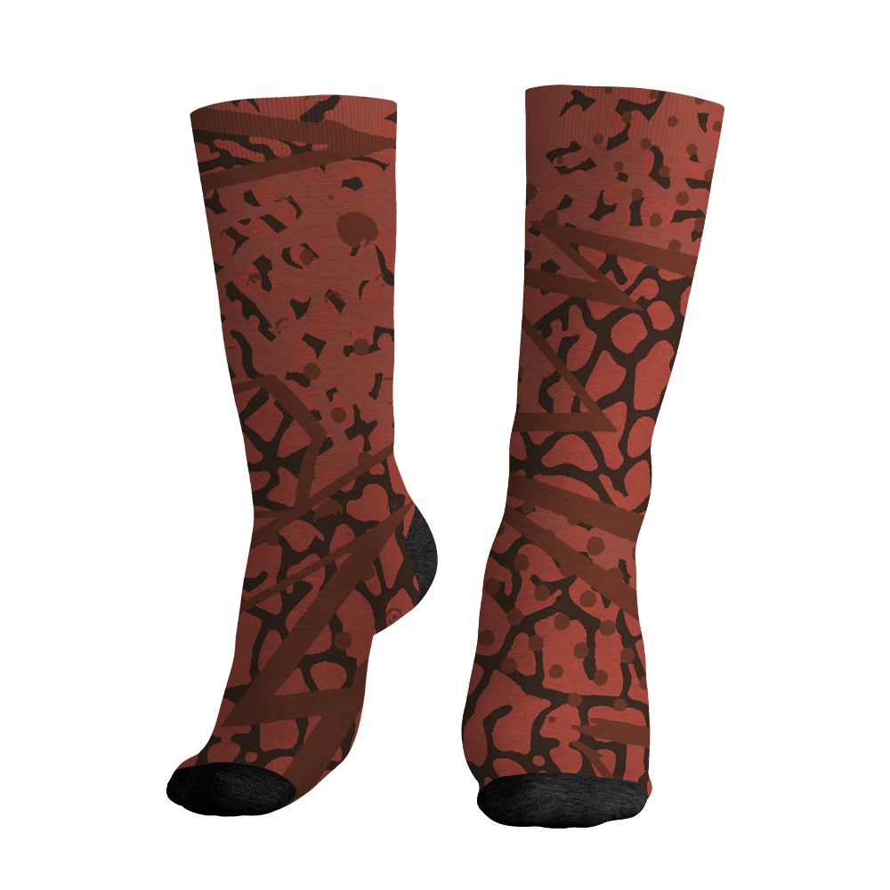 Spizike-Canyon-Rust-NastyJamz-Socks-Match-Pattern-Geometric-3D-All-Over-Print