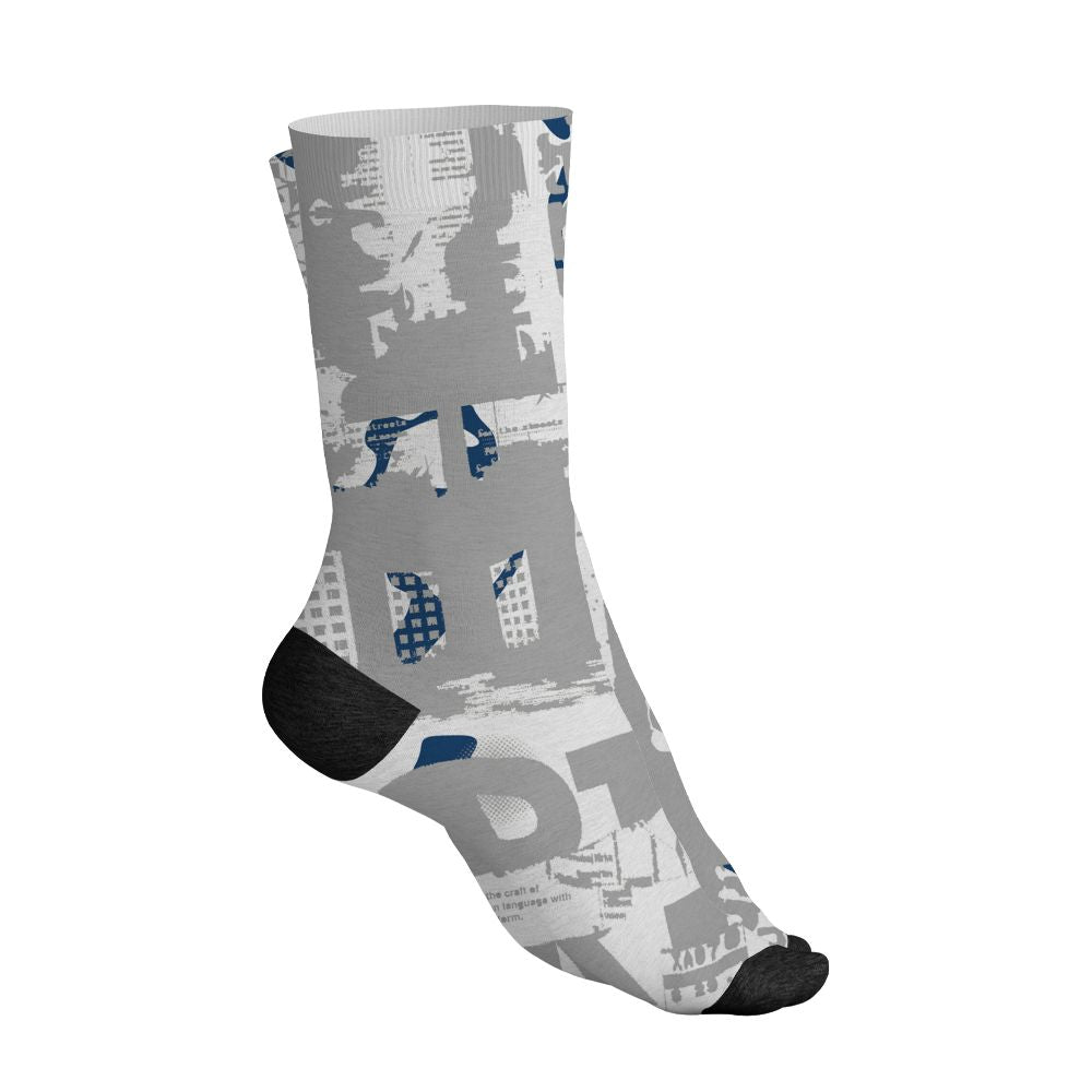 AJ 12 French Blue.NastyJamz Socks Match.Pattern Madness 3D
