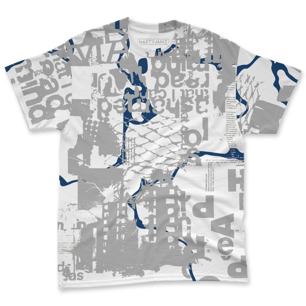 French-Blue-12s-NastyJamz-T-Shirt-Match-Pattern-Madness-All-Over-Print