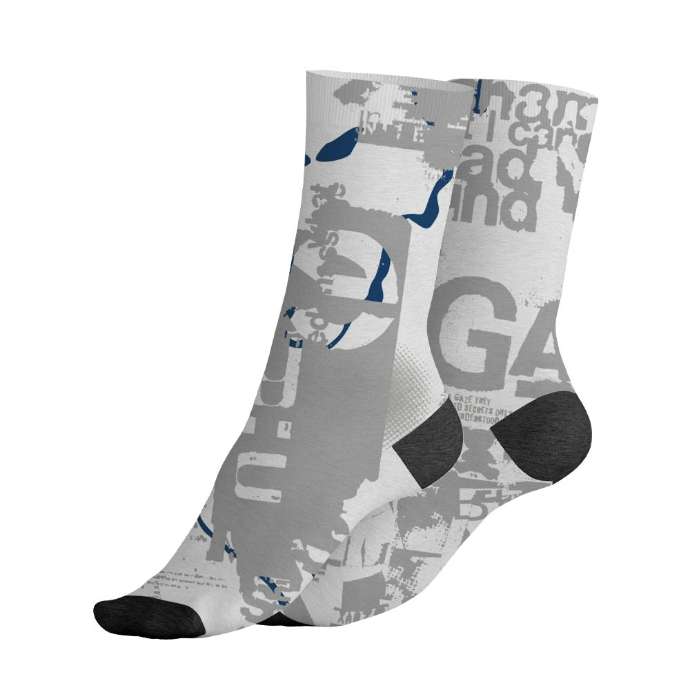 AJ 12 French Blue.NastyJamz Socks Match.Pattern Madness 3D