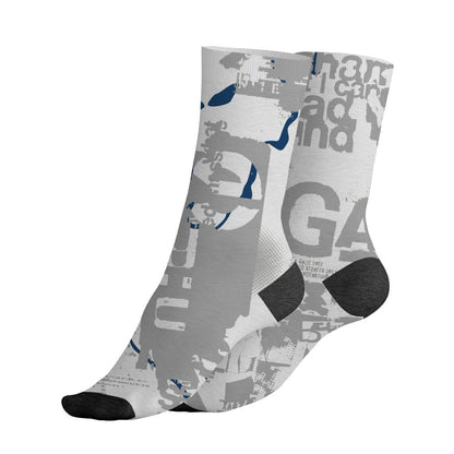 AJ 12 French Blue.NastyJamz Socks Match.Pattern Madness 3D