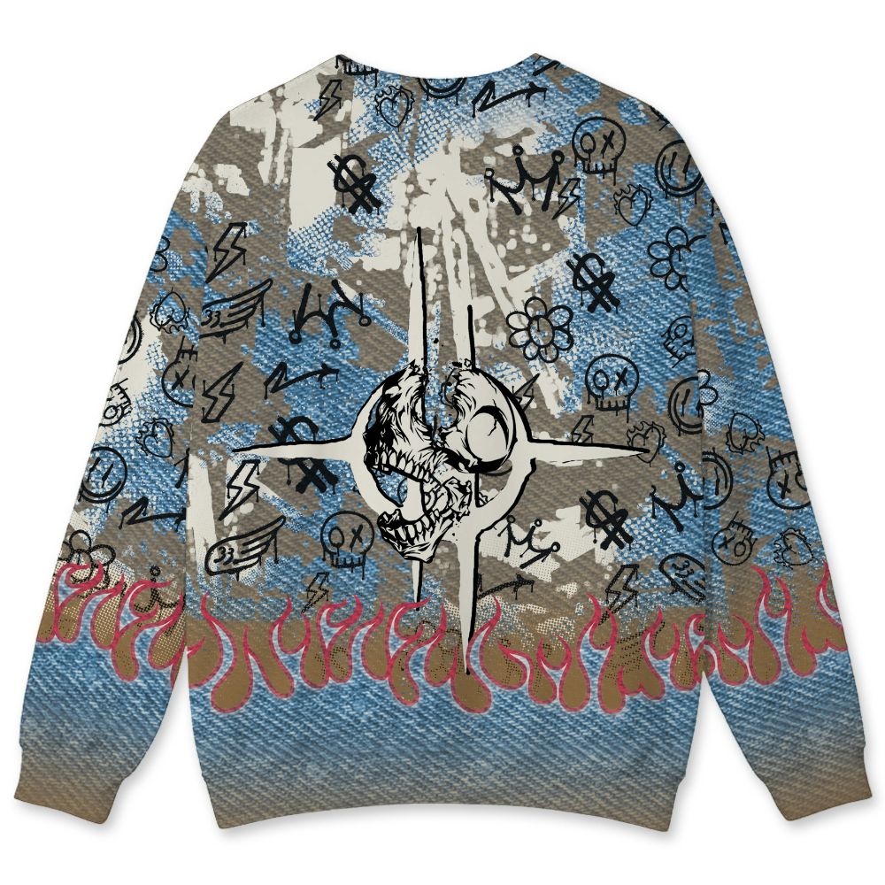 Denim-Worn-Blue-4s-NastyJamz-Sweatshirt-Match-Run-Into-Fear-3D-All-Over-Print