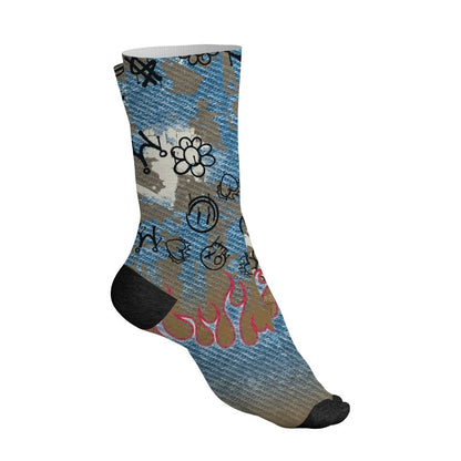 Denim-Worn-Blue-4s-NastyJamz-Socks-Match-Run-Into-Fear-3D-All-Over-Print