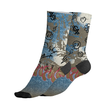 Denim-Worn-Blue-4s-NastyJamz-Socks-Match-Run-Into-Fear-3D-All-Over-Print
